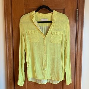 Loft Utility Button-up Shirt, Lime Green